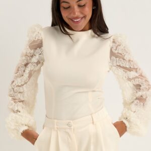 3D Floral Sleeve Top