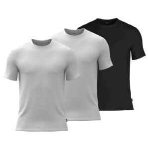 BOSS 3P Bamboo RN T-Shirt Hvid/Sort Bambus Medium Herre