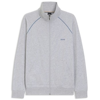 BOSS Mix and Match Zip Jacket Gråmelerad bomuld Medium Herre BOSS Mix and Match Zip Jacket Gråmelerad bomuld Medium Herre