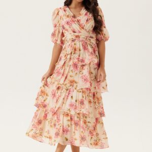 Balloon Sleeve Flounce Ankle Dress
