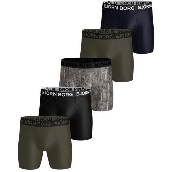 Björn Borg 5P Sports Microfiber Boxer Trunks Grøn/Brun polyester Medium Herre Björn Borg 5P Sports Microfiber Boxer Trunks Grøn/Brun polyester Medium Herre