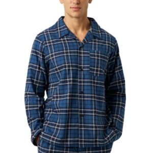 Björn Borg Core Flannel Pyjama Shirt Sort/Marine/Hvid bomuld Small Herre