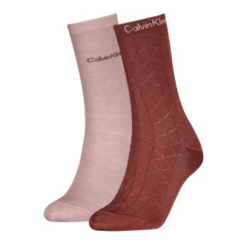 Calvin Klein Strømper 2P Women Pattern Socks Rød/Rosa One Size Dame Calvin Klein Strømper 2P Women Pattern Socks Rød/Rosa One Size Dame