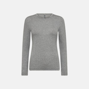 Cashmere-blend langærmet t-shirt | Bambusviskose | Grå