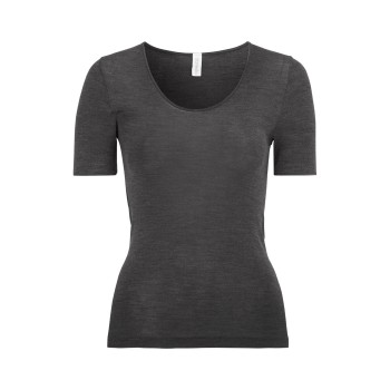Damella Wool And Silk T-Shirt Mørkgrå uld 38 Dame Damella Wool And Silk T-Shirt Mørkgrå uld 38 Dame