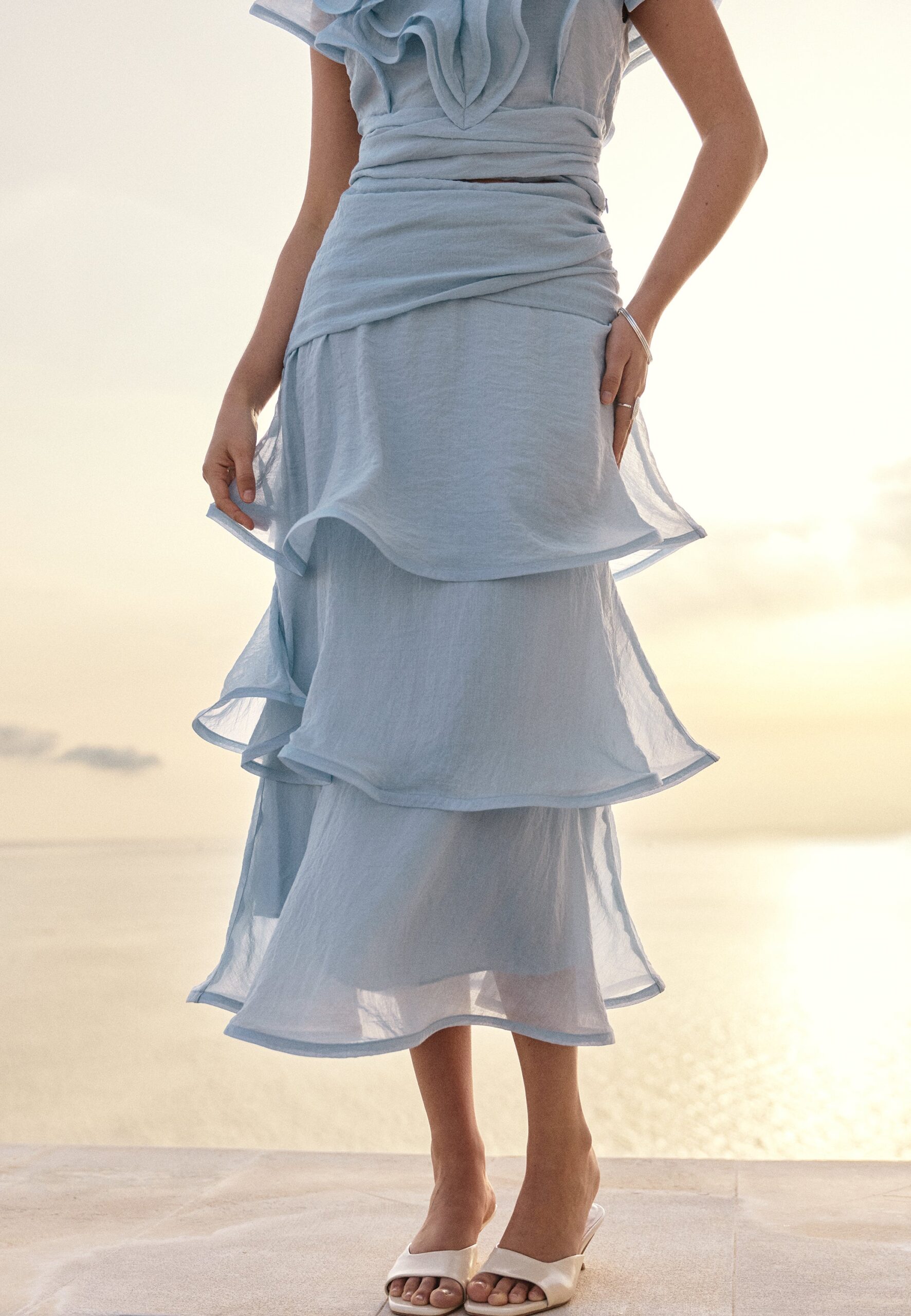 Flounce Sheer Ankle Skirt Flounce Sheer Ankle Skirt