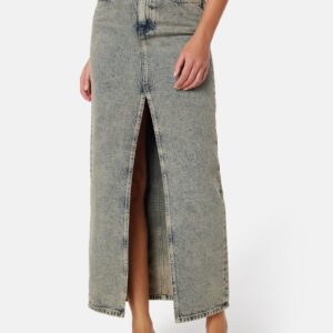 Front Split Maxi Denim Skirt