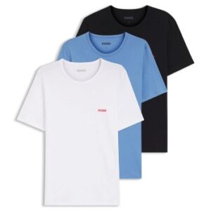HUGO 3P Triplet T-Shirt Hvid/Blå bomuld Medium Herre