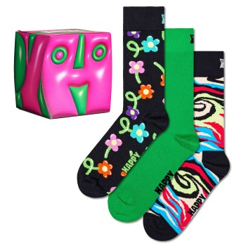 Happy socks Strømper 3P Hyper Cube Socks Gift Box Flerfarvet bomuld Str 41/46 Happy socks Strømper 3P Hyper Cube Socks Gift Box Flerfarvet bomuld Str 41/46
