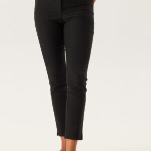 High Waist Stretchy Cropped Slit Trousers