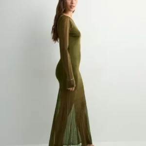 Malina - Grøn - Haisley sheer knitted maxi dress