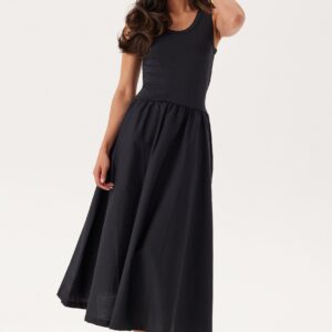 Midi Jersey Woven Combo Dress