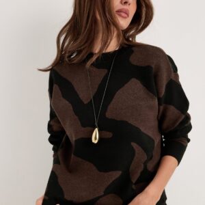 Objray Lo L/S KNIT PULLOVER AOP