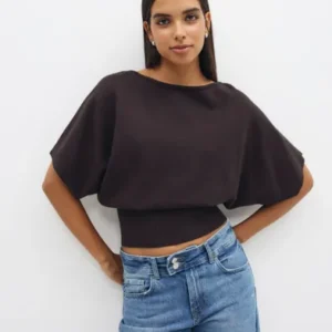 Only - Brun - Onlmio 2/4 Boatneck Nca Knt