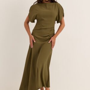 Rounded Sleeve Maxi Dress