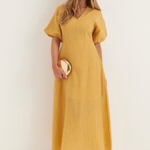Slfmaddie Ss Closed Back Midi Dress