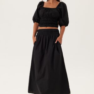 Smock Waist Maxi Skirt