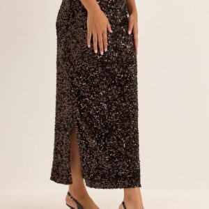 Straight Ankle Sequin Skirt