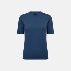 T-shirt "Logo" | Bomuld | Blå m. burn-out effekt