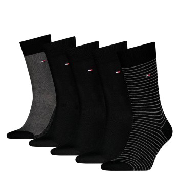 Tommy Hilfiger Strømper 5P Men Stripe Socks Gift Box Sort Str 43/46 Herre Tommy Hilfiger Strømper 5P Men Stripe Socks Gift Box Sort Str 43/46 Herre