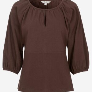 Top i rynket bomuldsjersey