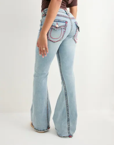 True Religion - Blå - Joey Low Rise Flare Flap Sup T_