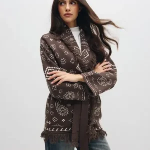 Vero Moda - Brun - Vmscarlett Ls Tassel Jacquard Cardi