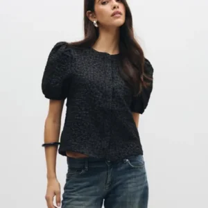 Vero Moda - Sort - Vmmerle Ss Puff Cardigan Jrs Ret